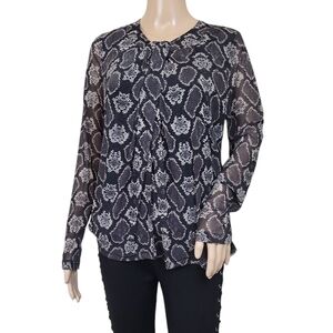 Jane & Delancey Snake Print Sheer Blouse